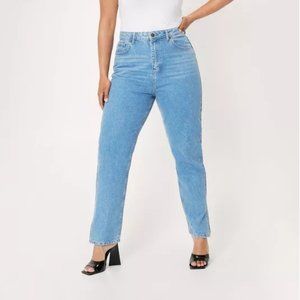 Plus Size Organic Denim Split Hem Mom Jeans